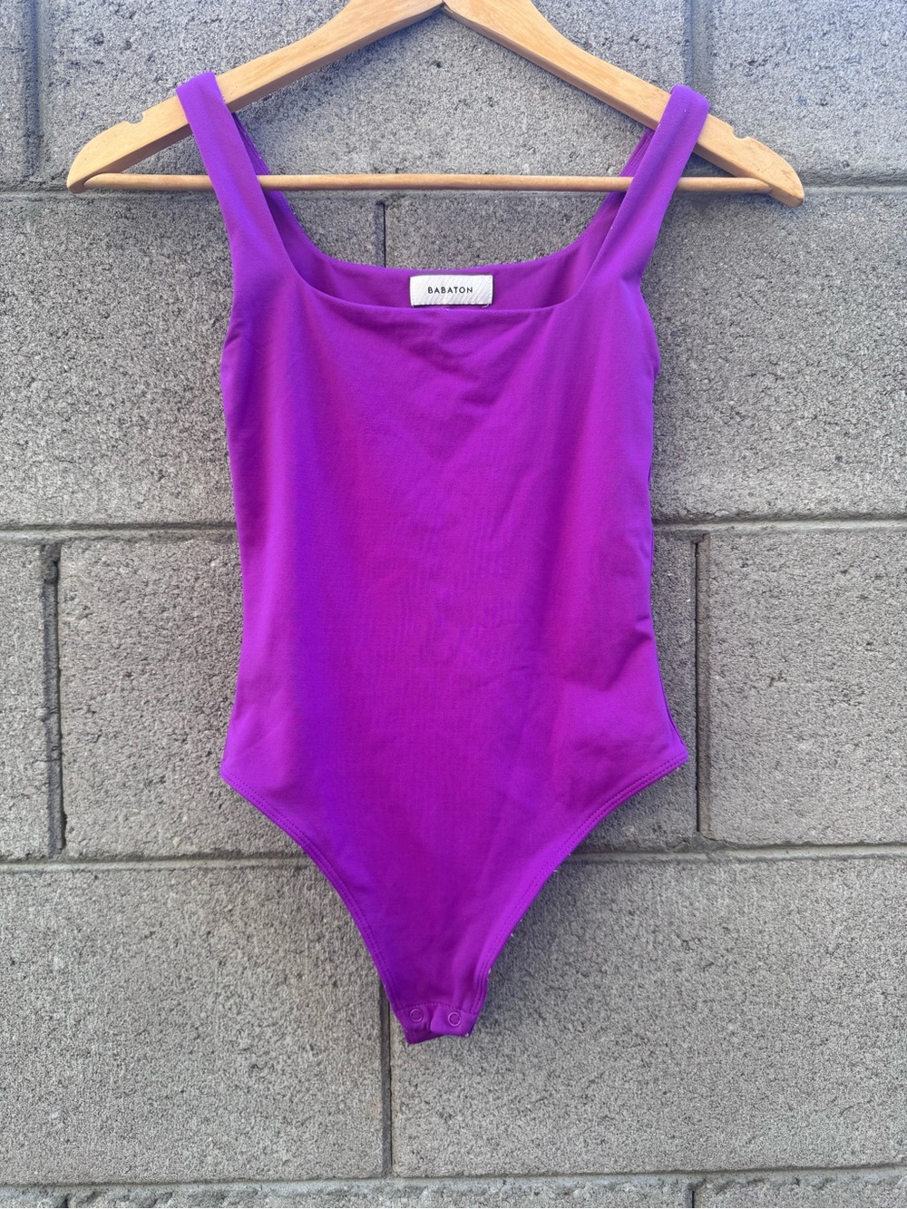 Babaton Aritzia Bold Purple Magena Square-Neck Bodysuit extra small